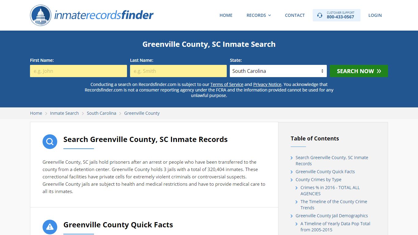 Greenville County, SC Inmate Lookup & Jail Records Online